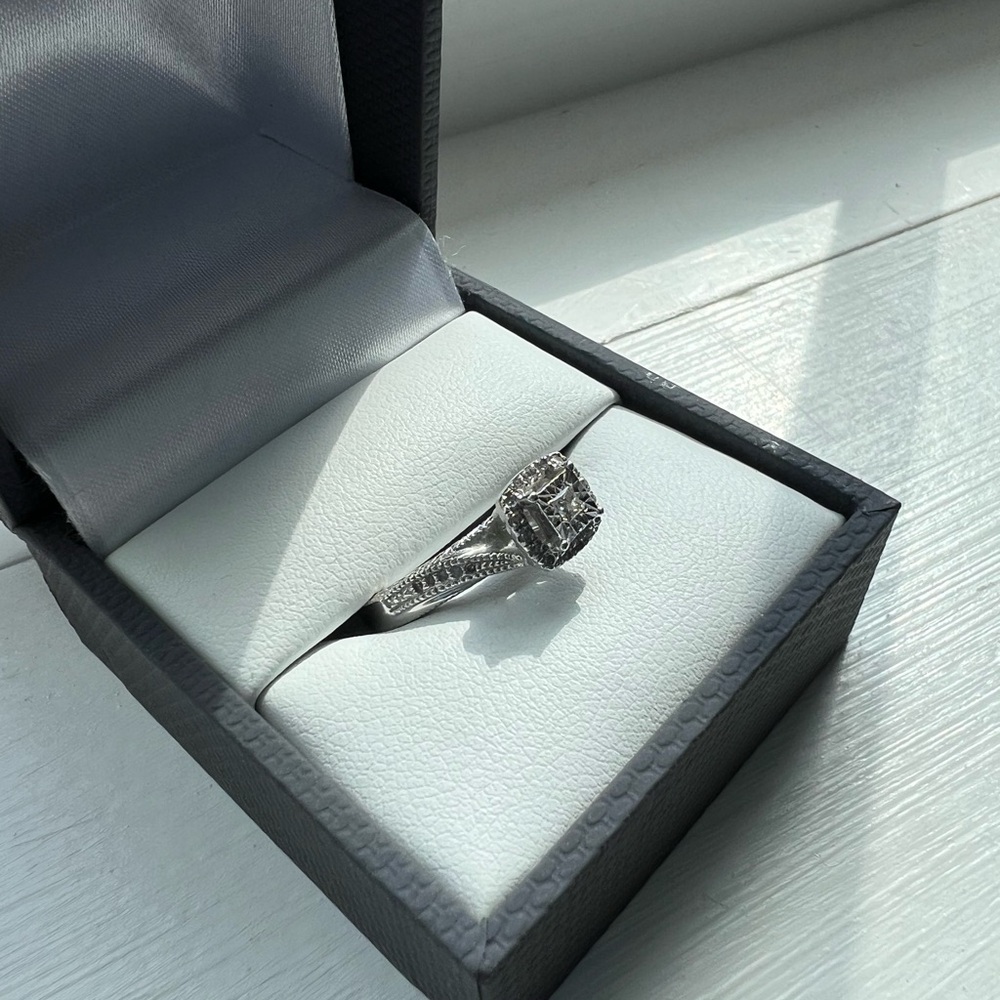 Affinity Diamonds Sterling Silver Engagement Ring - image 4